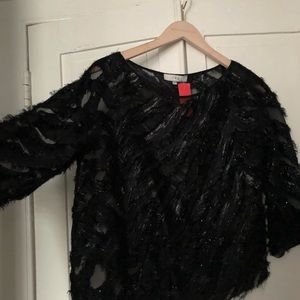 IRO Black Metallic Organic Sheath Top